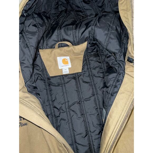 Carhartt Quick Duck quilted brown men's hooded coat men plus size 2Xl heavy coat - Picture 7 of 11